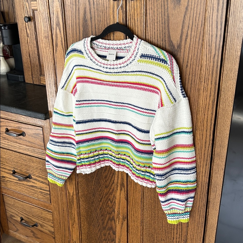 Maeve Multicolor Knit Striped Chunky Sweater XS - Picture 2 of 6